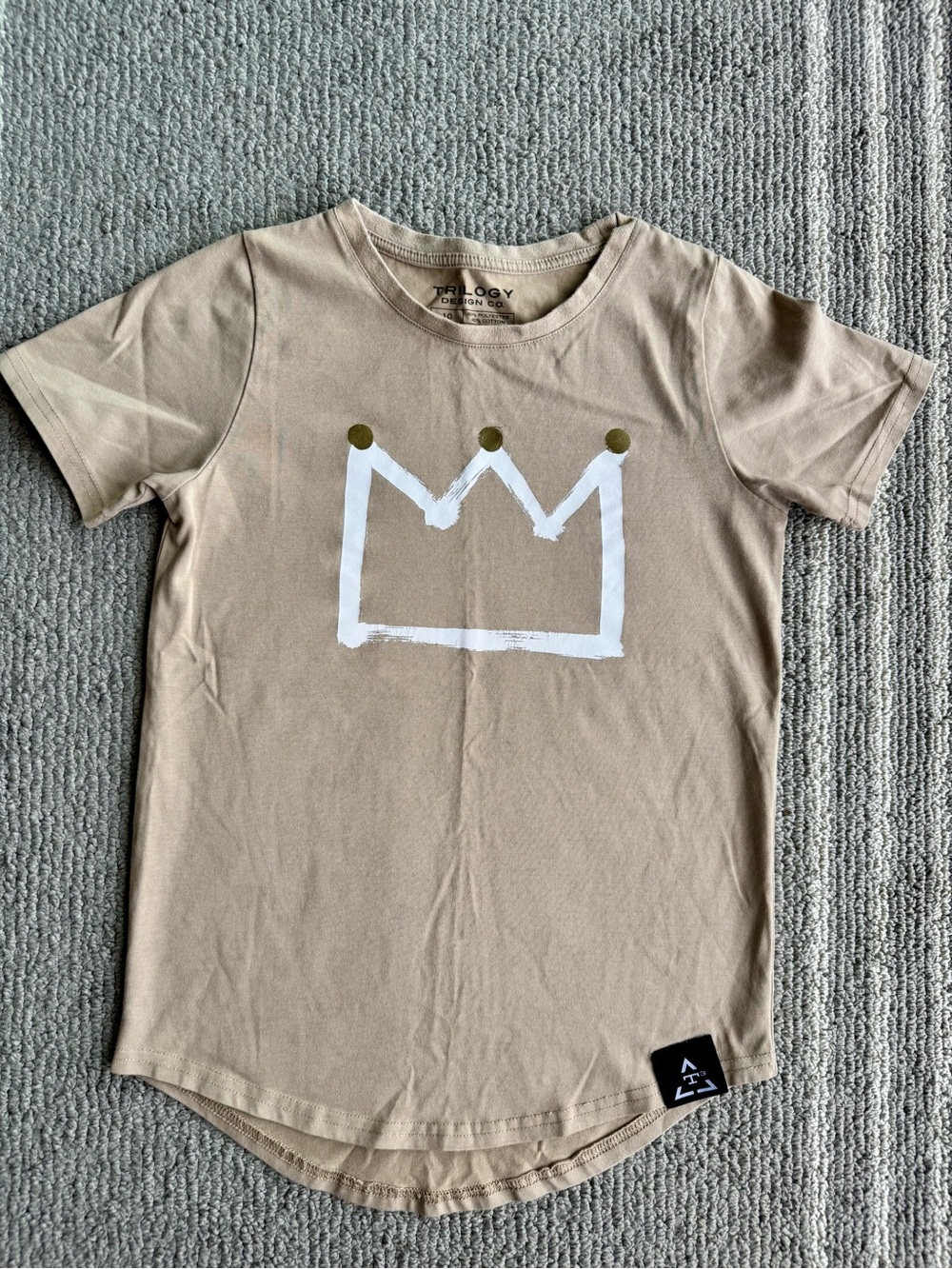 TRILOGY -  Boy's Tan Crown Short-Sleeve Tee